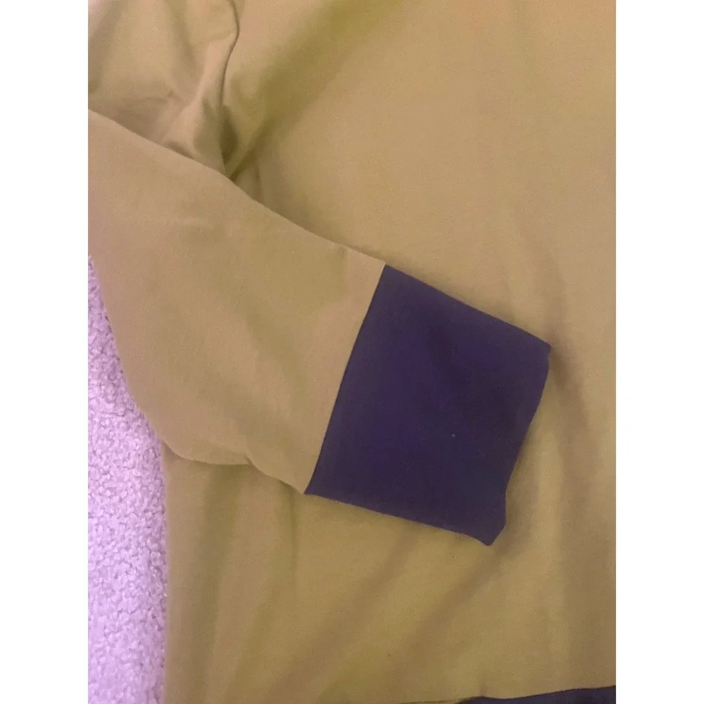Chalet et Ceci Women's Colorblock‎ Crew Neck Dress Olive Lagenlook- Size S